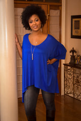 Sabra Tunic  (royal blue, mocha, black, off white) - Chimes Boutique
 - 1
