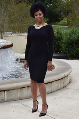 Nia Fitted Bodycon in Black - Chimes Boutique
 - 3