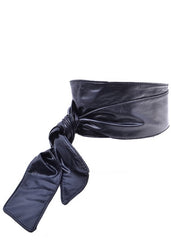 Obi Belt ~ Black Wrap Belt - Chimes Boutique
 - 1