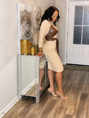 Stacked Dress in Brown
